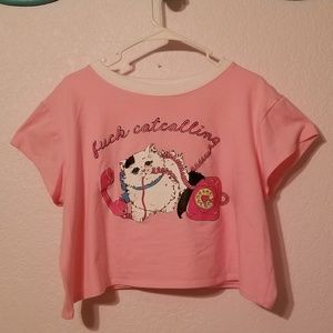 Chrissa sparkles Fuck Catcalling crop top